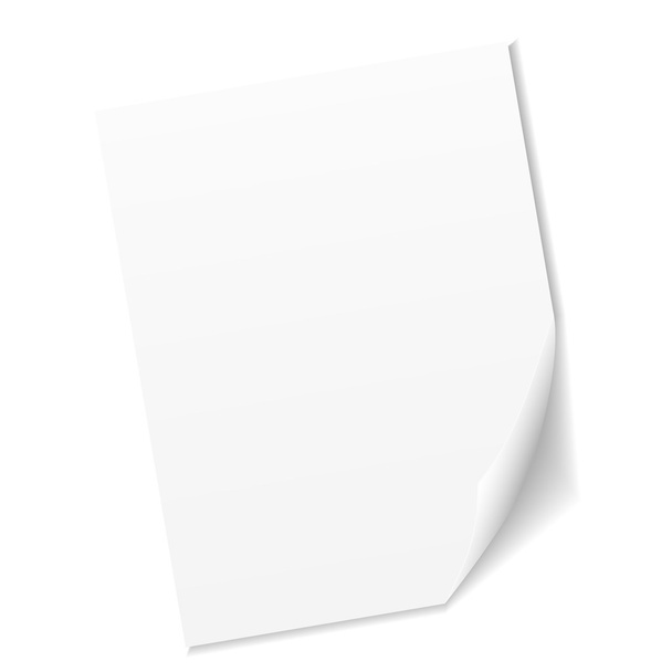 Folha de papel branca vazia
 - Vetor, Imagem
