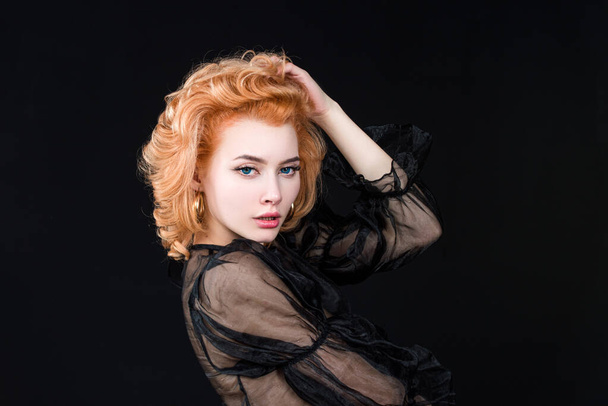 Woman with beauty face and redhair, portrait. - Fotó, kép