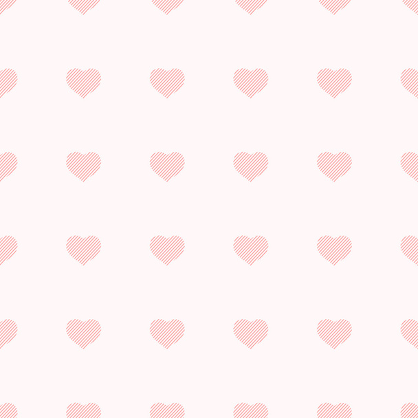 Simple seamless pattern with hearts. Vector illustration. - Vektör, Görsel