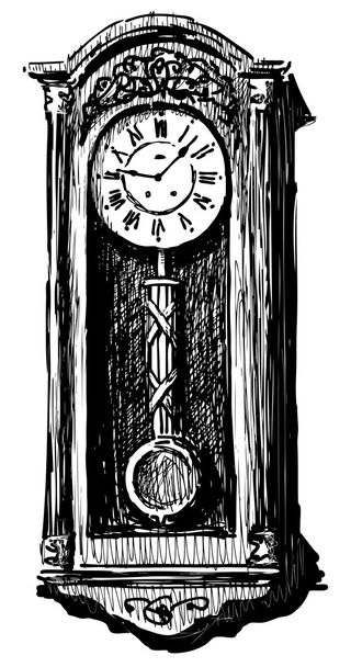 Old wall clock - Vektori, kuva