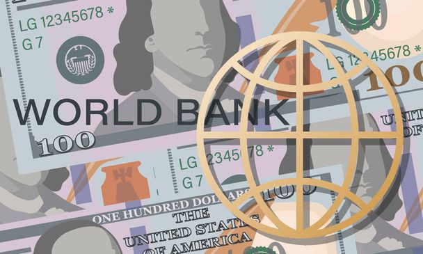 アメリカドルだ。銀行だ。現金だ。ベクトルマネーの背景。100ドル札だ。世界通貨,惑星. - ベクター画像
