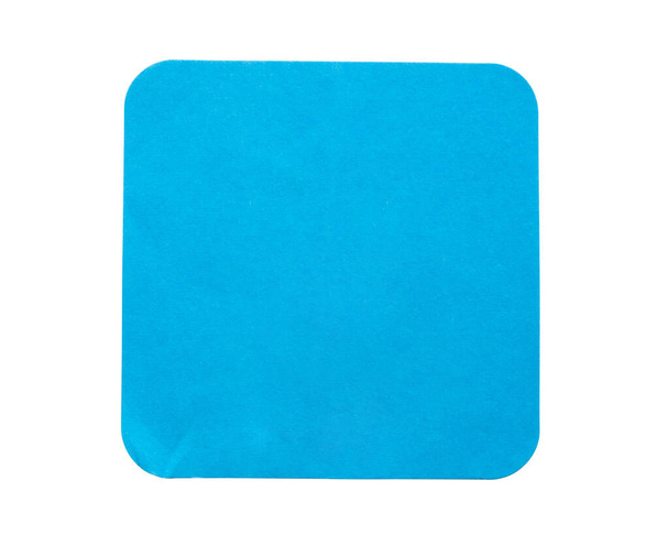 Etichetta adesiva bianca blu quadrata isolata su sfondo bianco - Foto, immagini