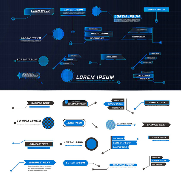 Futuristic style leader callout HUD. Modern digital templates applicable for frame layout. Information calls and arrows. The interface of the elements of the graphic set. Vector illustration - Vektor, kép