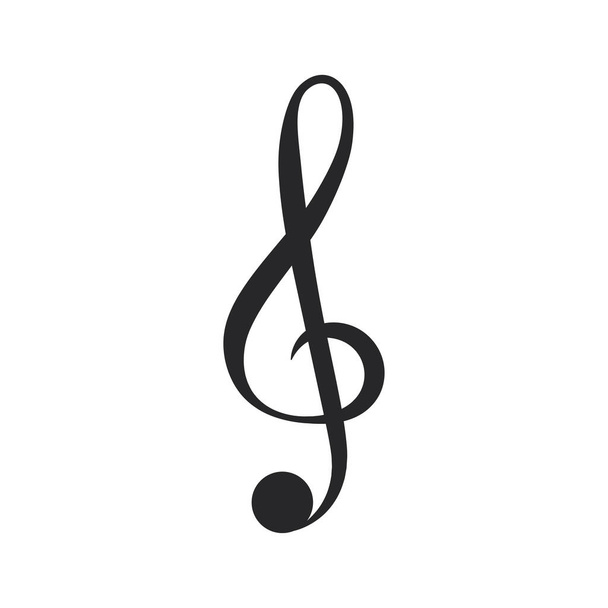 Icona vettoriale chiave di violino riempita di nero isolata su sfondo trasparente. - Vettoriali, immagini