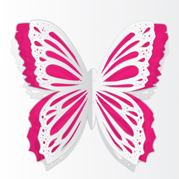 přání s papír butterfly - Vektor, obrázek