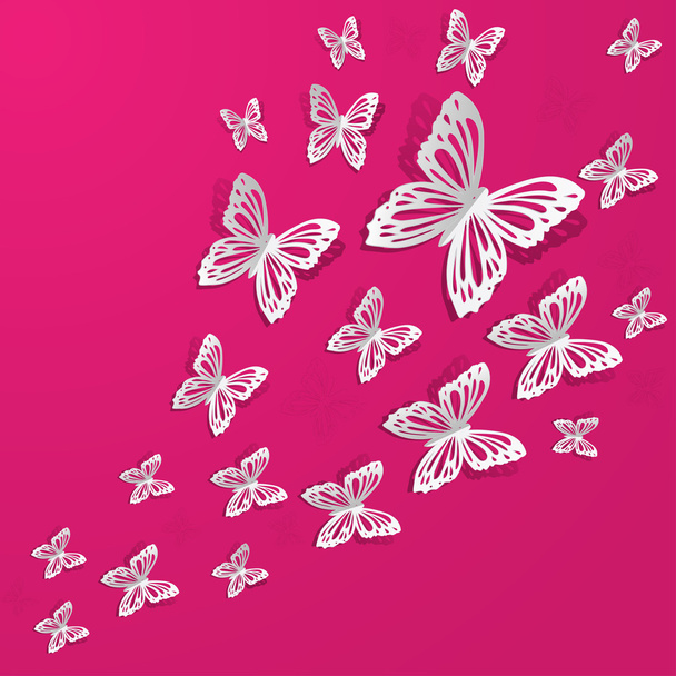 Fondo abstracto con mariposas - Vector, imagen