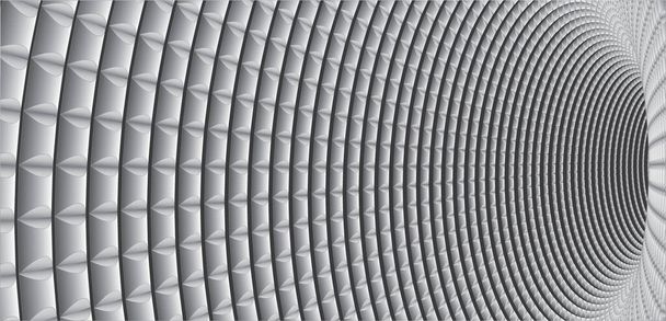 Túnel o agujero de gusano. Ilusión óptica. Túnel digital. Banner horizontal. Fondo abstracto vector imagen - Vector, Imagen