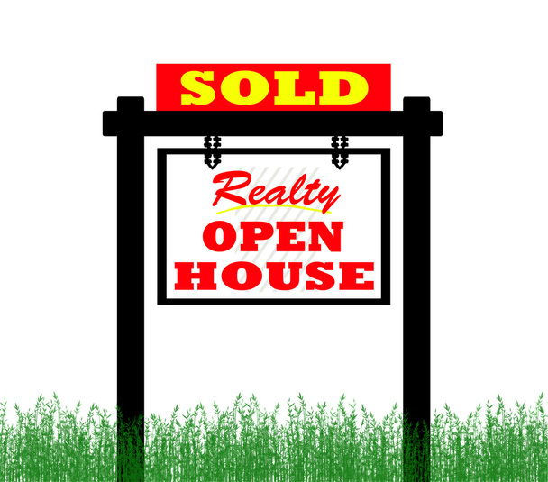 Realty open house sold sign - Photo, Image