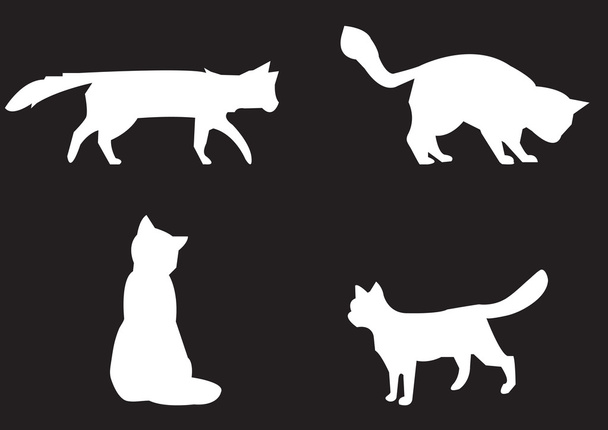 Коллекция кошек - векторный силуэт
 - Вектор,изображение