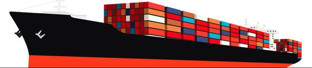 container ship on a white background - Vector, Image