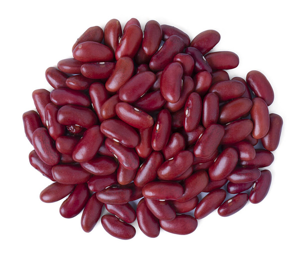 Izolované červené fazole. Zrna Červená semena fazolí na bílém pozadí. s oříznutými cestami. - Fotografie, Obrázek