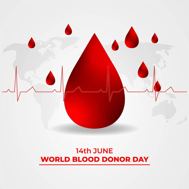 ilustración vectorial para el día mundial del donante de sangre - Vector, imagen