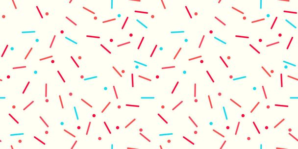 Donut sprinkle rainbow vector seamless background. Confetti cake icing glaze. Ice cream Birthday party pattern. Kids dessert repeat bakery texture. - Vector, Image