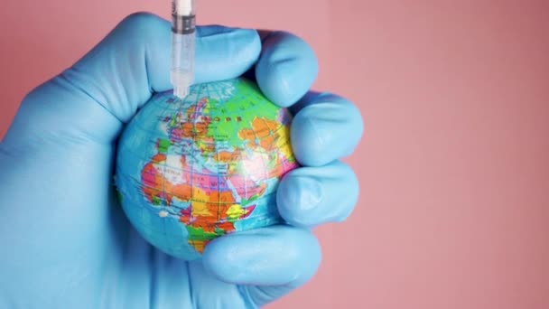 Global Covid19 Vaccination Strategy concept. Vaccines against COVID. - Footage, Video