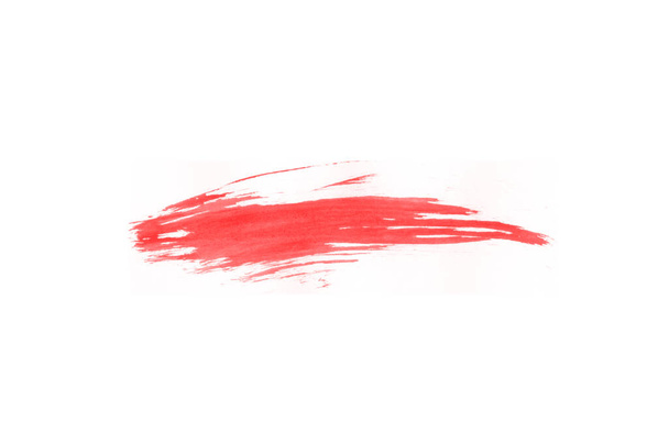 Sanat eserleri için soyut boya izole edilmiş çizgi fırçası. Kırmızı suluboya lekeli desen çizimi - Fotoğraf, Görsel