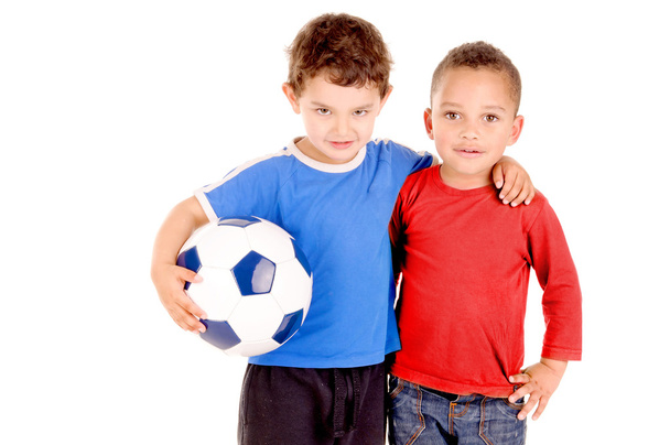 Boys with soccer ball - Foto, afbeelding