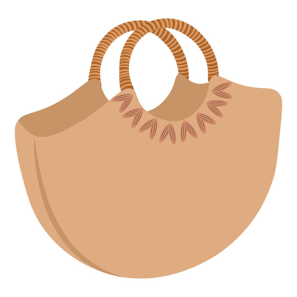 Sac brun, sac de plage d'été, sac à provisions, modèle d'illustration de croquis. - Photo, image
