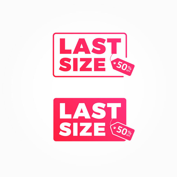 Last Size 50% Off Tags Advertisement - Vector, Image