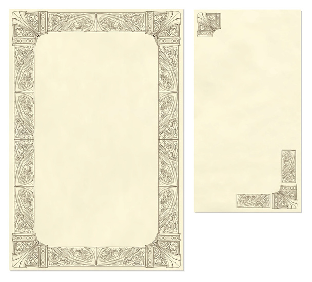 Вінтажний лист паперу і конверт
 - Вектор, зображення