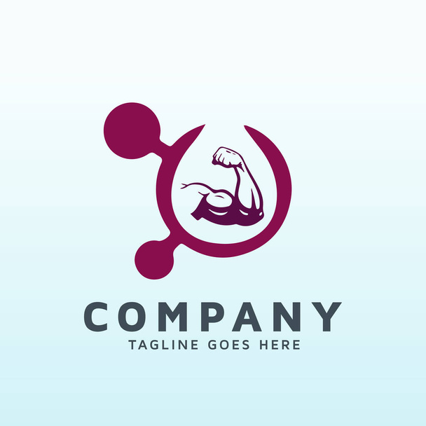 Hidrasyon Uzmanları spor salonu ikonlu logo tasarımı - Vektör, Görsel