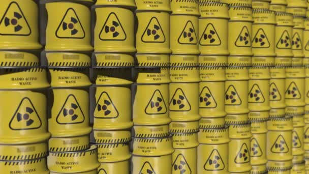 Желтый фон с символом радиоактивного предупреждения в 4k видео. - Кадры, видео