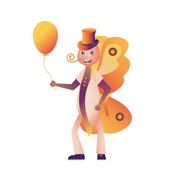 Mister butterfly with a balloon. Illustration. - Vector, Image