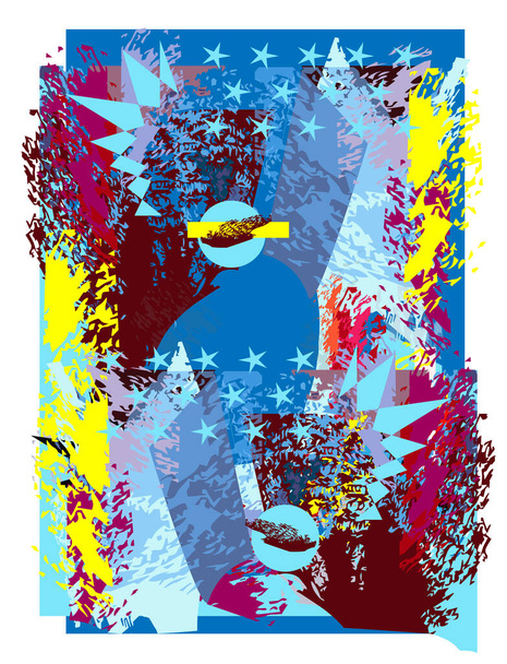 Vecteur de fond abstrait multicolore avec étoiles - Vecteur, image