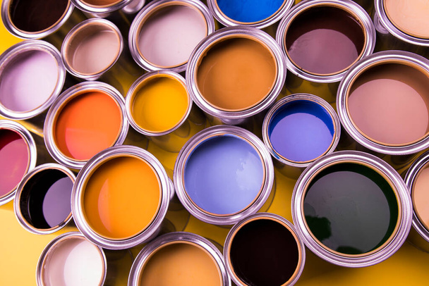 Tinta latas paleta de cores e cores do arco-íris - Foto, Imagem
