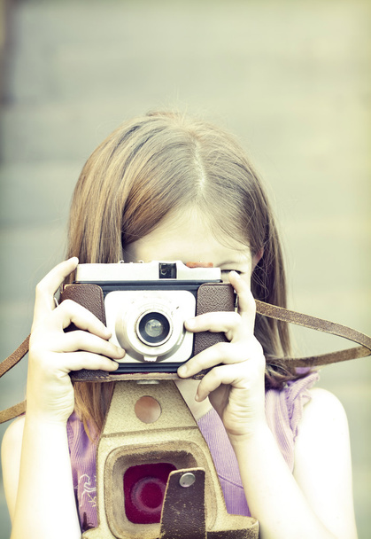 Little girl taking picture - Photo, Image