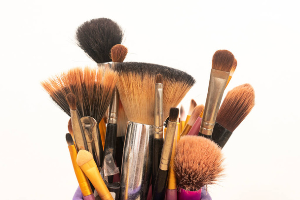Set Make-up Pinsel isoliert auf weiß - Foto, Bild