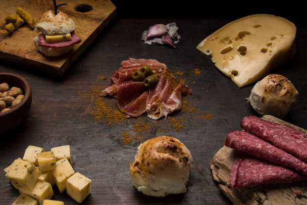 Smoked meat with cheese, salmi, herbs and spices - 写真・画像