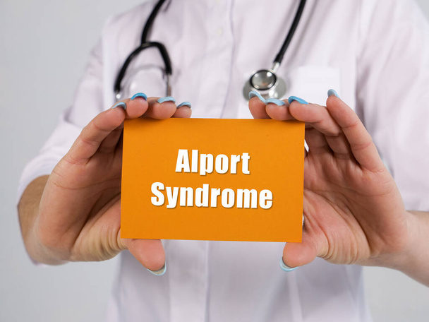 Orvosi fogalom jelentése Alport-szindróma táblával a darab papíron - Fotó, kép