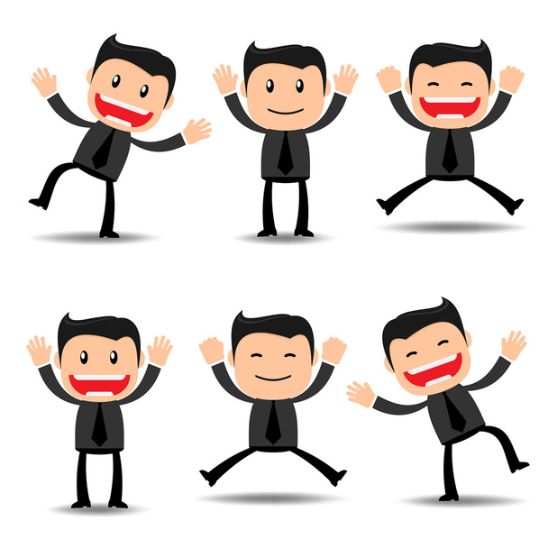Set of businessman funny character - Vector, Image