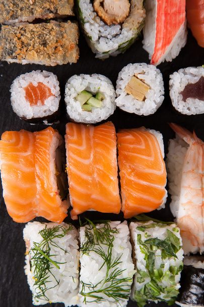 Japanese seafood sushi set. - Фото, изображение