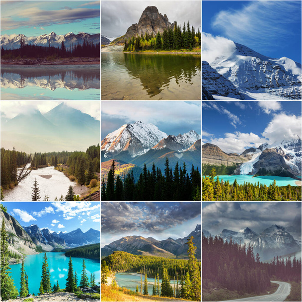 Vista pitoresca da montanha nas Montanhas Rochosas Canadenses na coleção da temporada de verão - Foto, Imagem