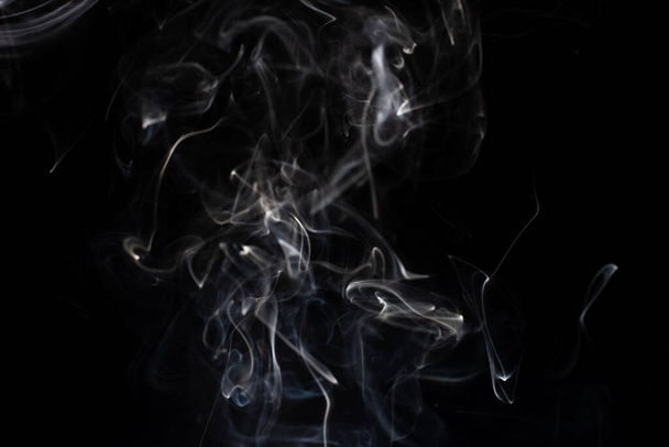 cloud of white smoke on black background - Φωτογραφία, εικόνα