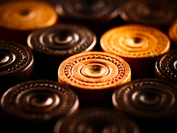 A studio close up shot of backgammon pieces - Φωτογραφία, εικόνα