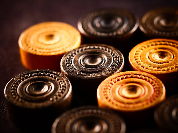 A studio close up shot of backgammon pieces - Фото, изображение