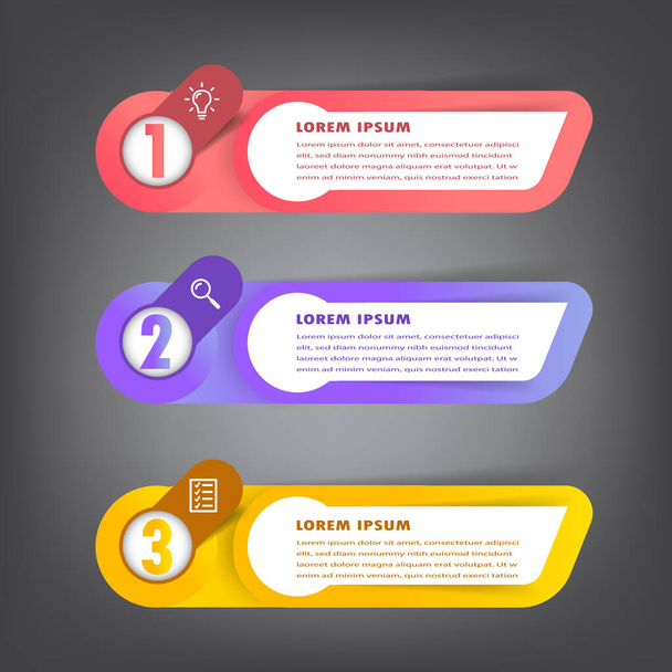 colorful infographics banner template with text boxes, digital card for web design - Vector, afbeelding