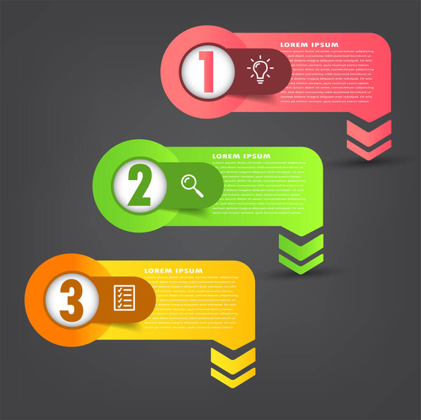 colorful infographics banner template with text boxes, digital card for web design - Vector, Image