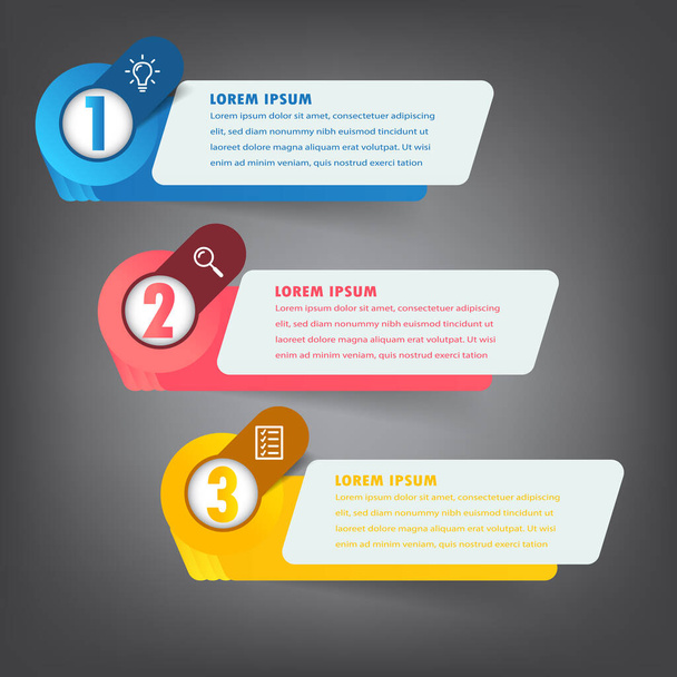 colorful infographics banner template with text boxes, digital card for web design - ベクター画像
