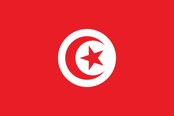 Επίσημη τρέχουσα διανυσματική σημαία της Δημοκρατίας της Τυνησίας - Διάνυσμα, εικόνα
