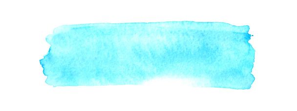 Colore astratto acquerello pennello bagnato pennellata elemento rigato per la stampa. Colorato acquerello blu mano disegnato carta texture isolato macchia su sfondo bianco per la progettazione del testo, web. - Foto, immagini