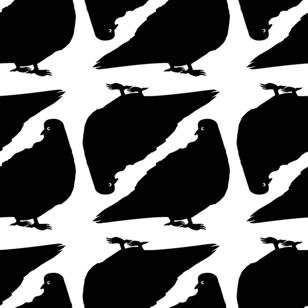De naadloze textuur op de vierkante achtergrond - duiven. Silhouet vogel. Achtergrond voor website of blog, behang, textiel, verpakking. - Vector, afbeelding