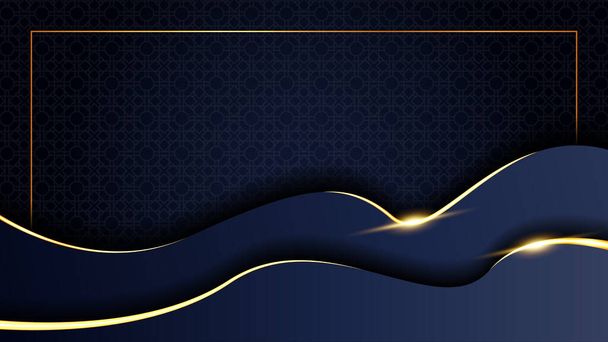 Gold and blue luxury background in 3d style - Vector, Image
