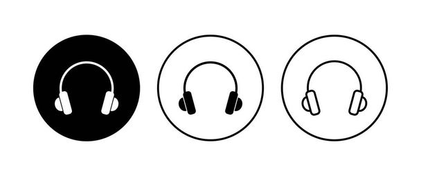 Ensemble d'icônes casque. Symboles d'icône casque - Vecteur, image
