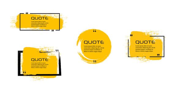 Quote box frame, big set. Quote box icon. Texting quote boxes. Blank Grunge brush background. Vector illustration  - Vector, Image