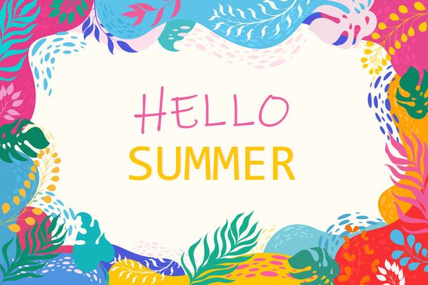   Vector poster on a summer theme with a place for the text. - Vetor, Imagem