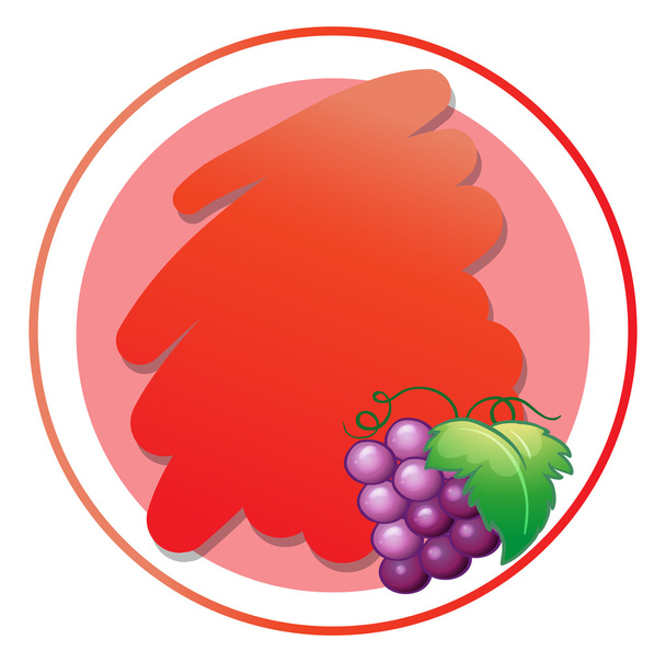 A round empty template with grapes - Vector, imagen