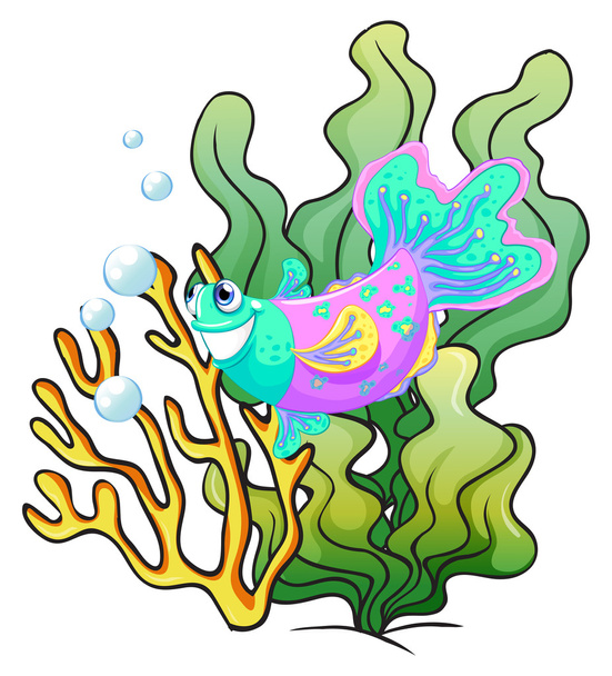 Un poisson souriant coloré sous la mer
 - Vecteur, image